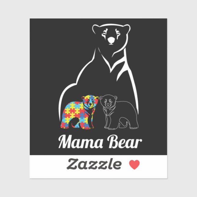 Autism Mama Bear Autism Awareness Mom of Autistic (Sheet)