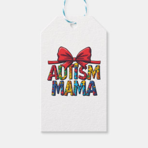 Autism Mama Bow Coquette Mom Autism Awareness Gift Tags