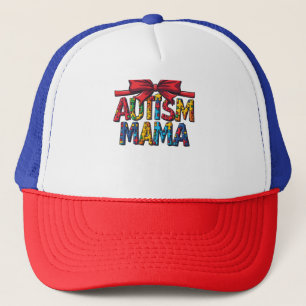 Autism Mama Bow Coquette Mom Autism Awareness Trucker Hat