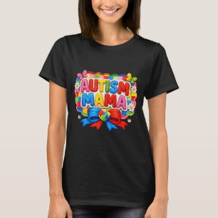 Autism Mama Colourful Puzzle Heart Awareness T-Shirt