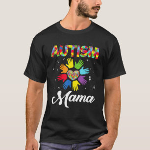 Autism Mama Funny Love Heart Autism Awareness Supp T-Shirt