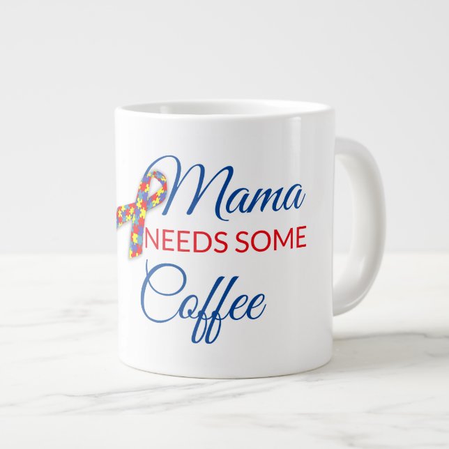 Autism Mama - Jumbo Mug (Devant droit)