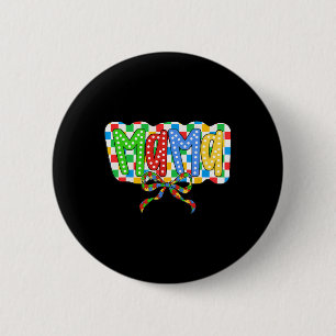 Autism Mama Mom Coquette Bow Autism Awareness Auti 2 Inch Round Button
