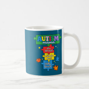 Autism mama puzzle piece autism mom awareness coffee mug