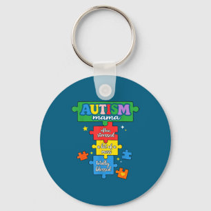 Autism mama puzzle piece autism mom awareness keychain