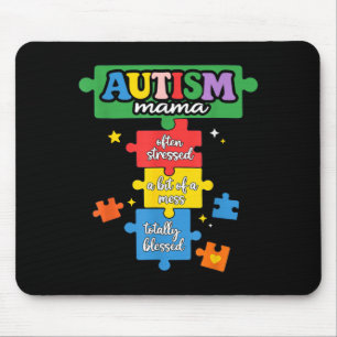 Autism Mama Puzzle Piece Autism Mom Awareness Mouse Pad