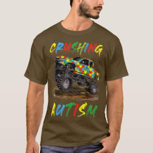 Autism Mega Truck Crushing Autism Back To School M T-Shirt