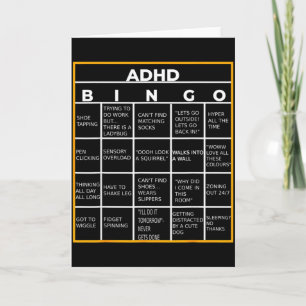 Autism Mental Health Awareness Day Adhd Bingo Funn Card
