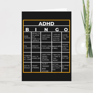 Autism Mental Health Awareness Day Adhd Bingo Funn Card