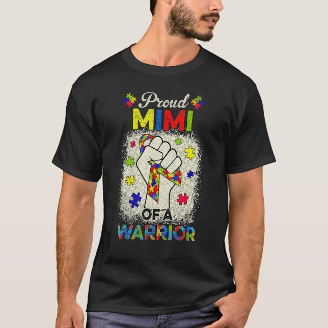 Autism Mimi Of Autism Awareness Warrior Support Au T-Shirt (Front)
