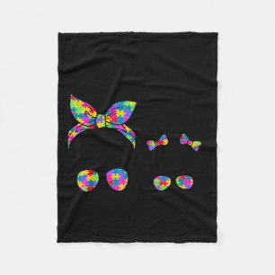 Autism mom and daughter messy bun sunglasses fleece blanket