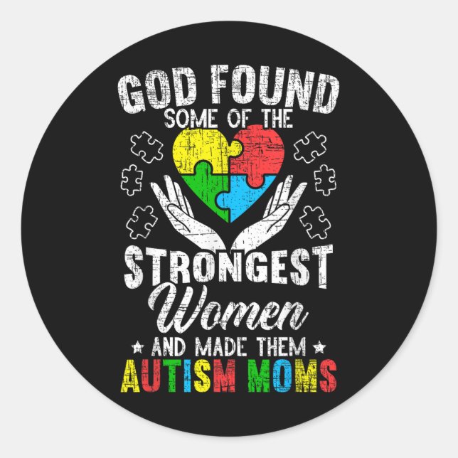 Autism Mom Asd Awareness Autism Spectrum Disorder  Classic Round Sticker (Front)