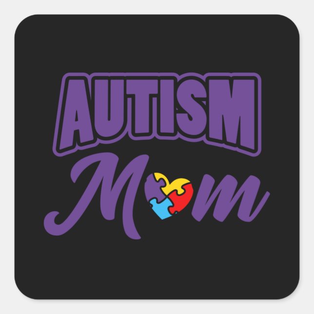 AUTISM MOM Autism Awareness Gift Autistic Kids Square Sticker (Front)