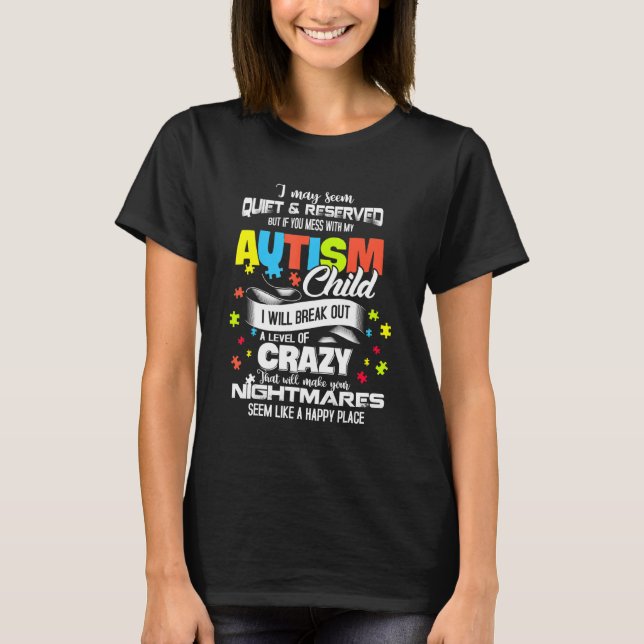 Autism Mom   Autism Awareness Puzzle Pieces T-Shirt (Front)