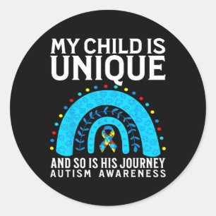 Autism Mom Autism Awareness Support Gifts Autism P Classic Round Sticker