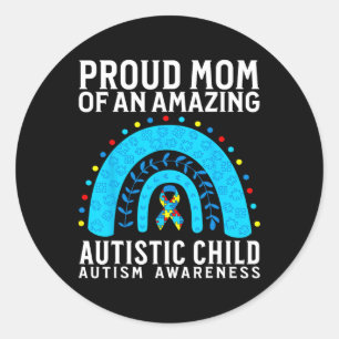 Autism Mom Autism Awareness Support Gifts Autism P Classic Round Sticker