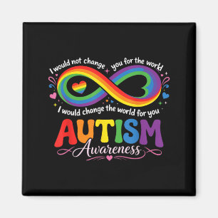 Autism Mom Awareness Rainbow Infinity Magnet