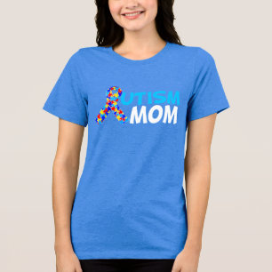 Autism Mom Cute Blue Women's Tri-Blend Shirt