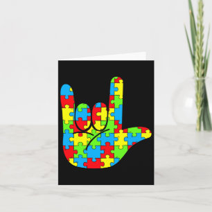 Autism Mom Dad Asl Love Sign Language Autism Aware Card