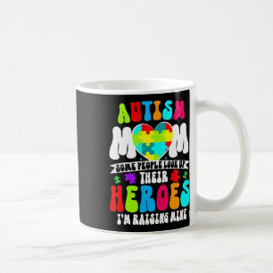 Autism Mom Groovy Heart Puzzle Autism Awareness He Coffee Mug