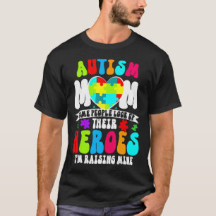 Autism Mom Groovy Heart Puzzle Autism Awareness He T-Shirt