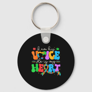 Autism Mom I'm His Voice He Is My Heart Autism Awa Keychain
