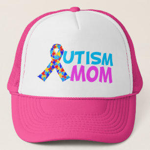 Autism Mom in Pink Trucker Hat