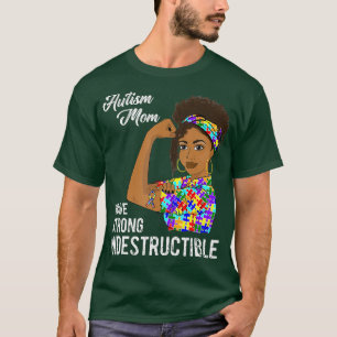 Autism Mom Indestructible Autistic Puzzle Ribbon T-Shirt