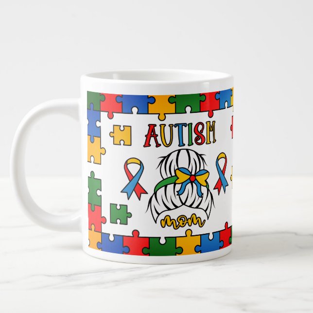 Autism Mom- Jumbo Mug (Left)
