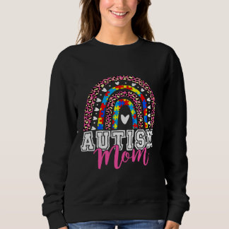 Autism Mom Leopard Rainbow Mom Sweatshirt