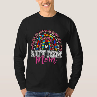 Autism Mom Leopard Rainbow Mom T-Shirt