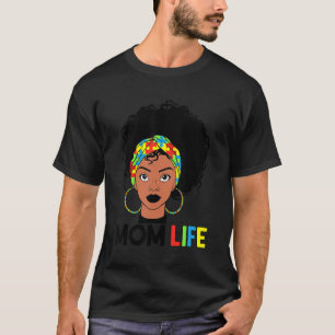 Autism Mom Life Bandana Motheru2019s Day Afro Amer T-Shirt