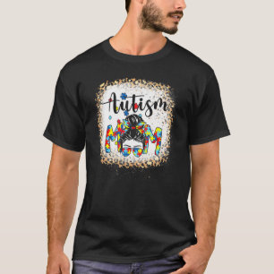 Autism Mom Life Leopard Autism Awareness Month Mam T-Shirt