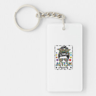 Autism Mom Life Messy Bun Bleached Mother’s Day Keychain