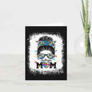 Autism Mom Life Messy Bun Sungles Bandana Mothers Card