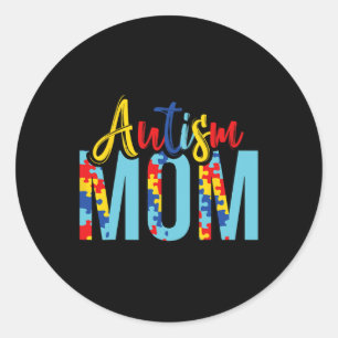 Autism Mom Life Puzzle Mothers Day Autism Mom  Classic Round Sticker