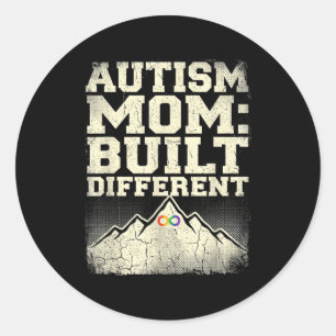 Autism mom love support autism awareness  classic round sticker