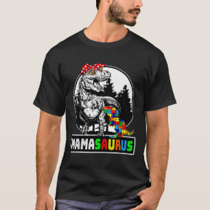 Autism Mom Mamasaurus Autism Dino T-Shirt