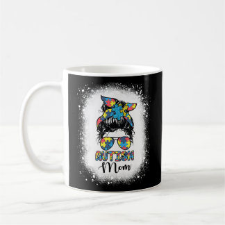 Autism Mom Messy Bun Autistic Autism Awareness  Coffee Mug