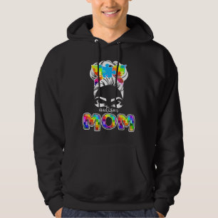 Autism Mom Messy Bun Sunglasses Bandana Hoodie