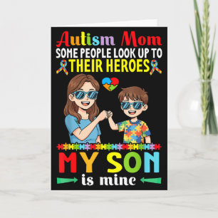 Autism Mom My Son Is My Hero Awareness Accept Supp Card
