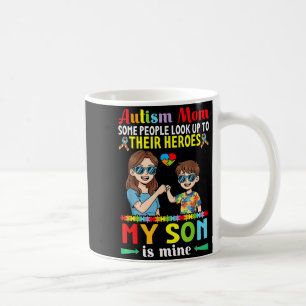 Autism Mom My Son Is My Hero Awareness Accept Supp Coffee Mug