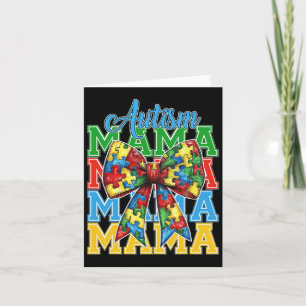 Autism Mom Neuro Diverse Coquette Bow Mama Mother' Card