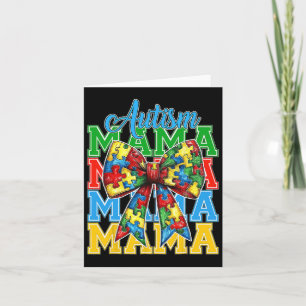Autism Mom Neuro Diverse Coquette Bow Mama Mother' Card