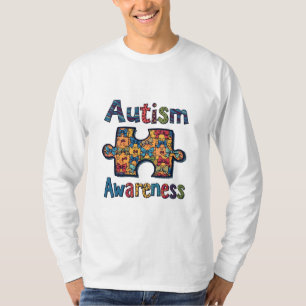 Autism Mom Puzzle Piece Coquette Bow Ribbon Autism T-Shirt