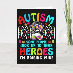 Autism Mom Raising A Hero Puzzle Piece Support Kid Card