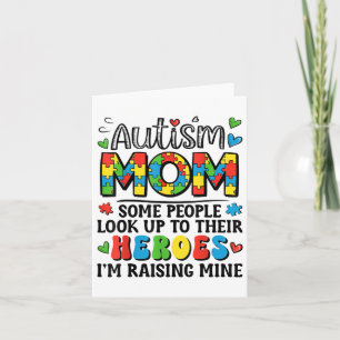 Autism Mom Raising Hero Groovy Autism Awareness Card