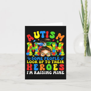 Autism Mom Raising Hero Groovy Autism Awareness Me Card