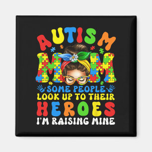 Autism Mom Raising Hero Groovy Autism Awareness Me Magnet