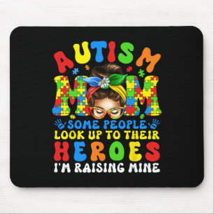 Autism Mom Raising Hero Groovy Autism Awareness Me Mouse Pad